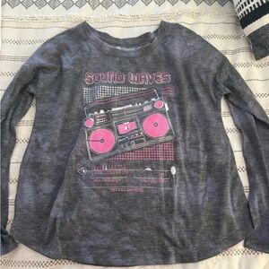 Gray and Pink Kids Long Sleeve Shirt